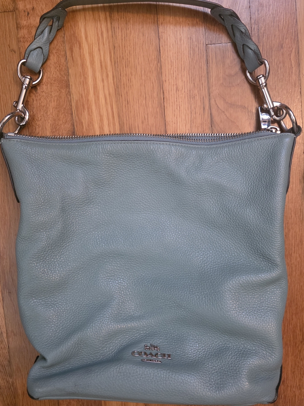 Coach Pebbled Leather Shoulder Bag in Sage